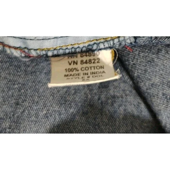 Vintage Embroidered Denim Shirt Jacket Womens 2X Floral Button Front Boho Folk - Picture 9 of 10